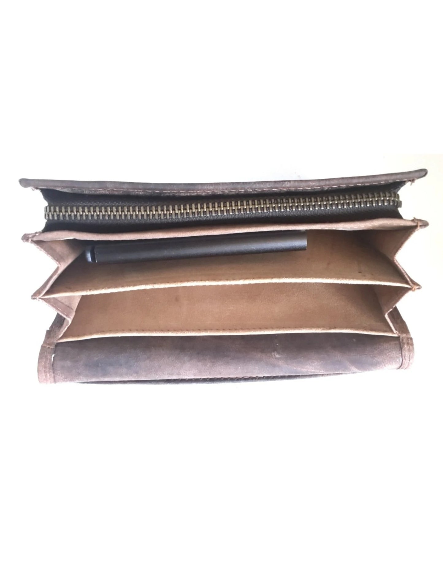 Brown buffalo hunter Leather Clutch