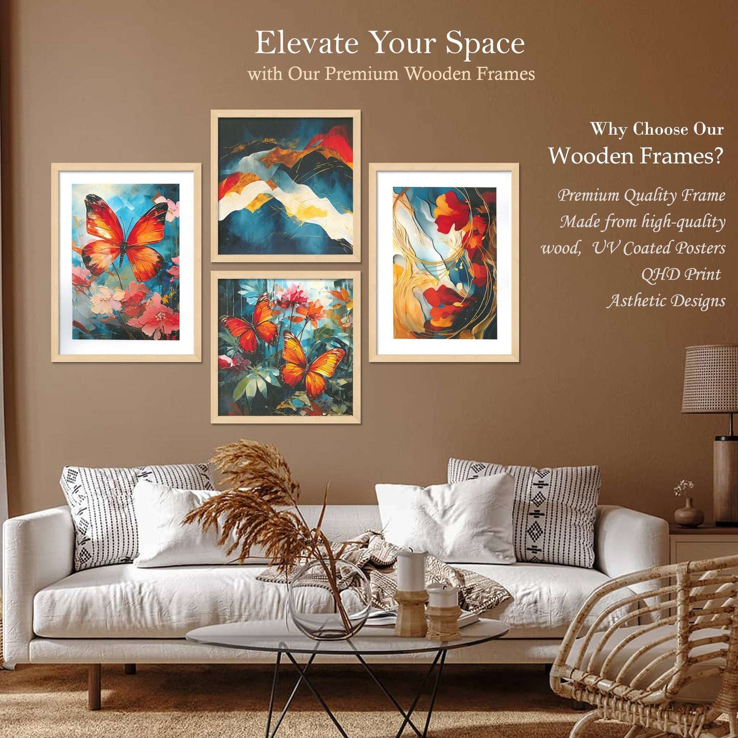 SET OF 4 DIGITAL WALL PAINTING
