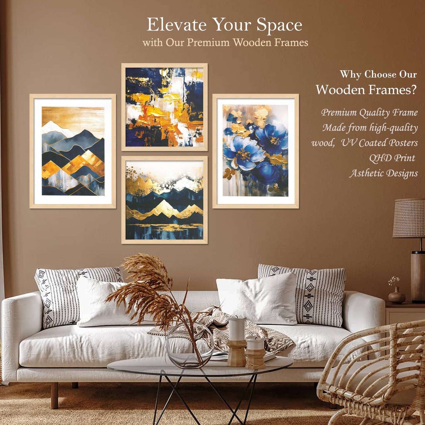 SET OF 4 DIGITAL WALL PAINTING