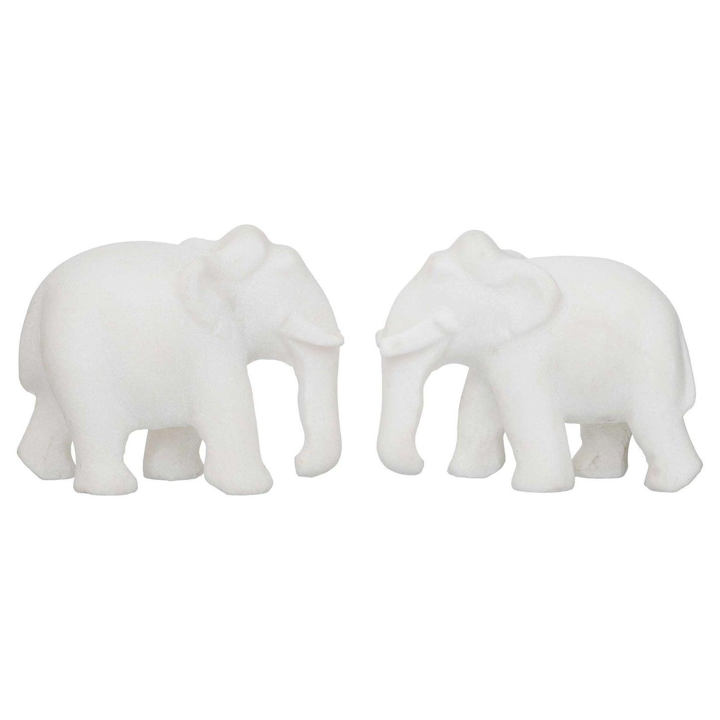 White Marble Elephant Showpieces Home Decor for Living Room, Table, Shelf for Vastu, Feng Shui, Office Decor, Gifting