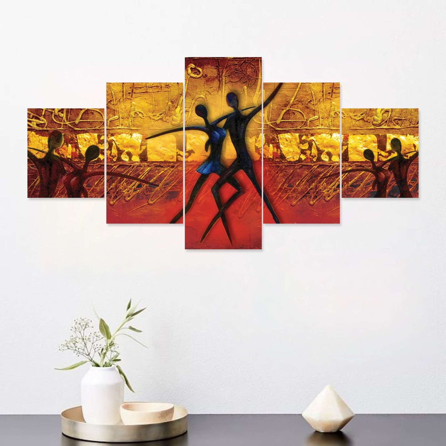 Modren Art Set of Five 3D Framed Paintings for Wall Decoration – Ideal for Home, Living Room, and Bedroom (75 x 43 CM)