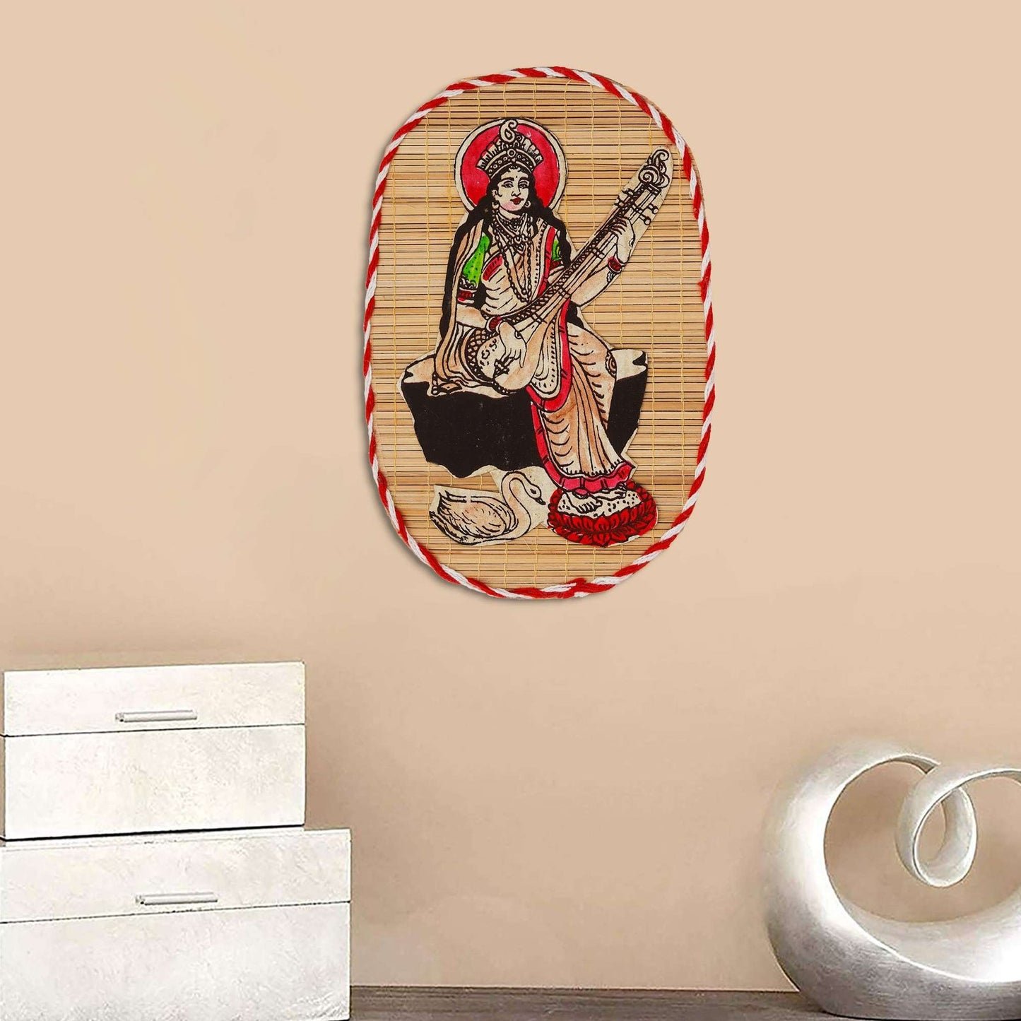 Bamboo Hand Crafted Wall Hangings Of Godess Sarwasti Ji For Home D?cor