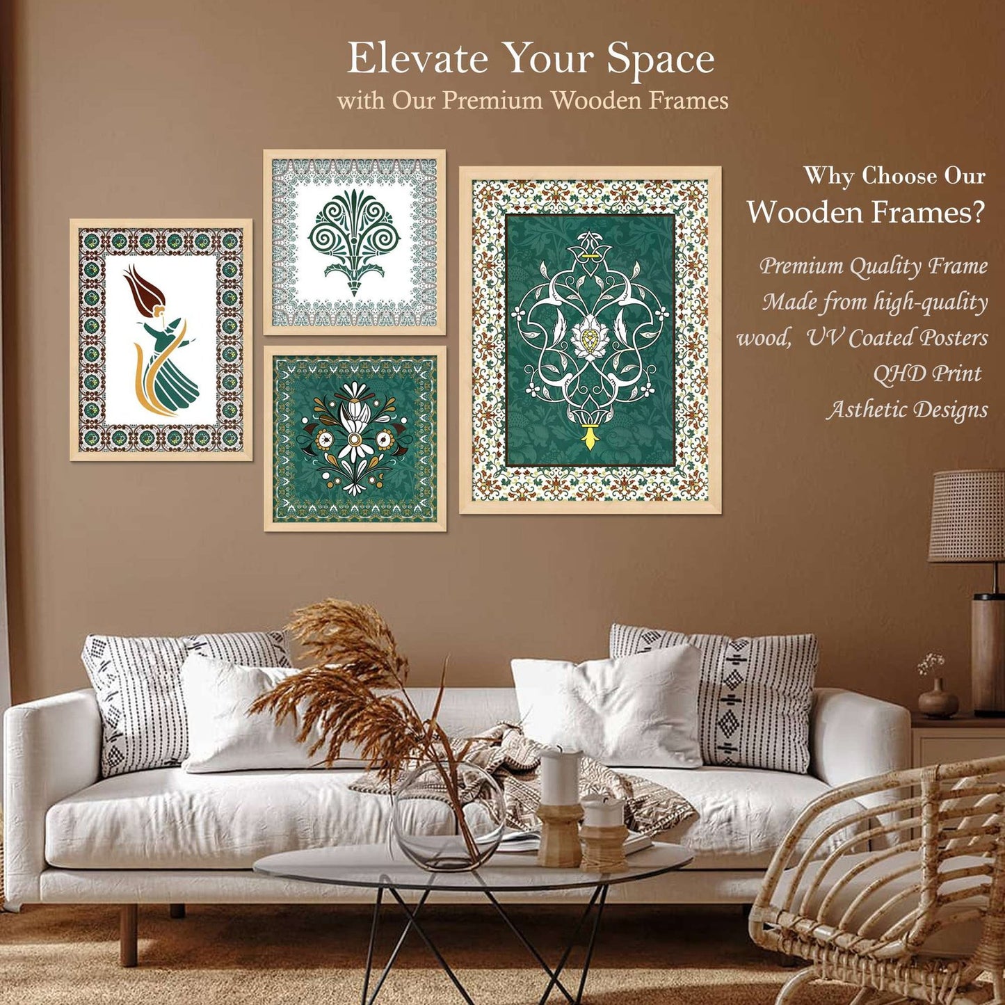SET OF 4 DIGITAL WALL PAINTING
