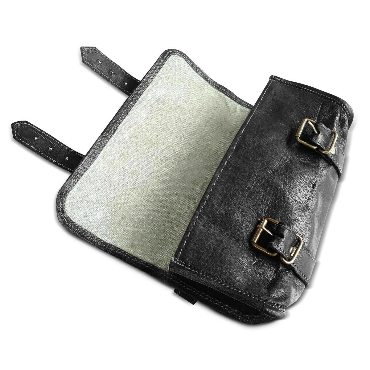 CraftShades Leather Motorcycle Black Side Round bags