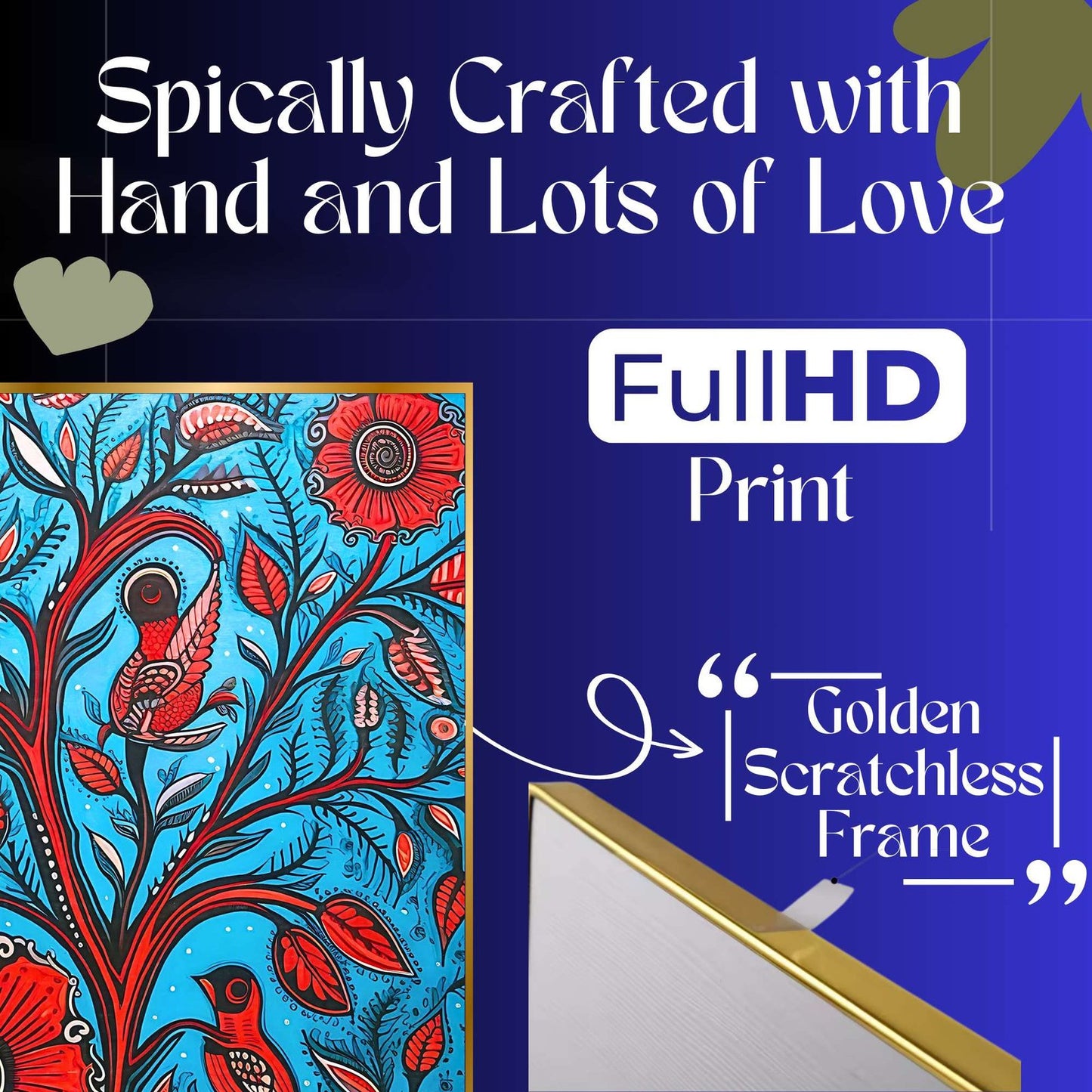 Set of Four Wall Paintings for Wall Dacoration Golden Framed Wall Paintings for Living Room & Bedroom Wall Art for Home Decoration & Office Wall Décor (13×10 inch CH-GD4-9)