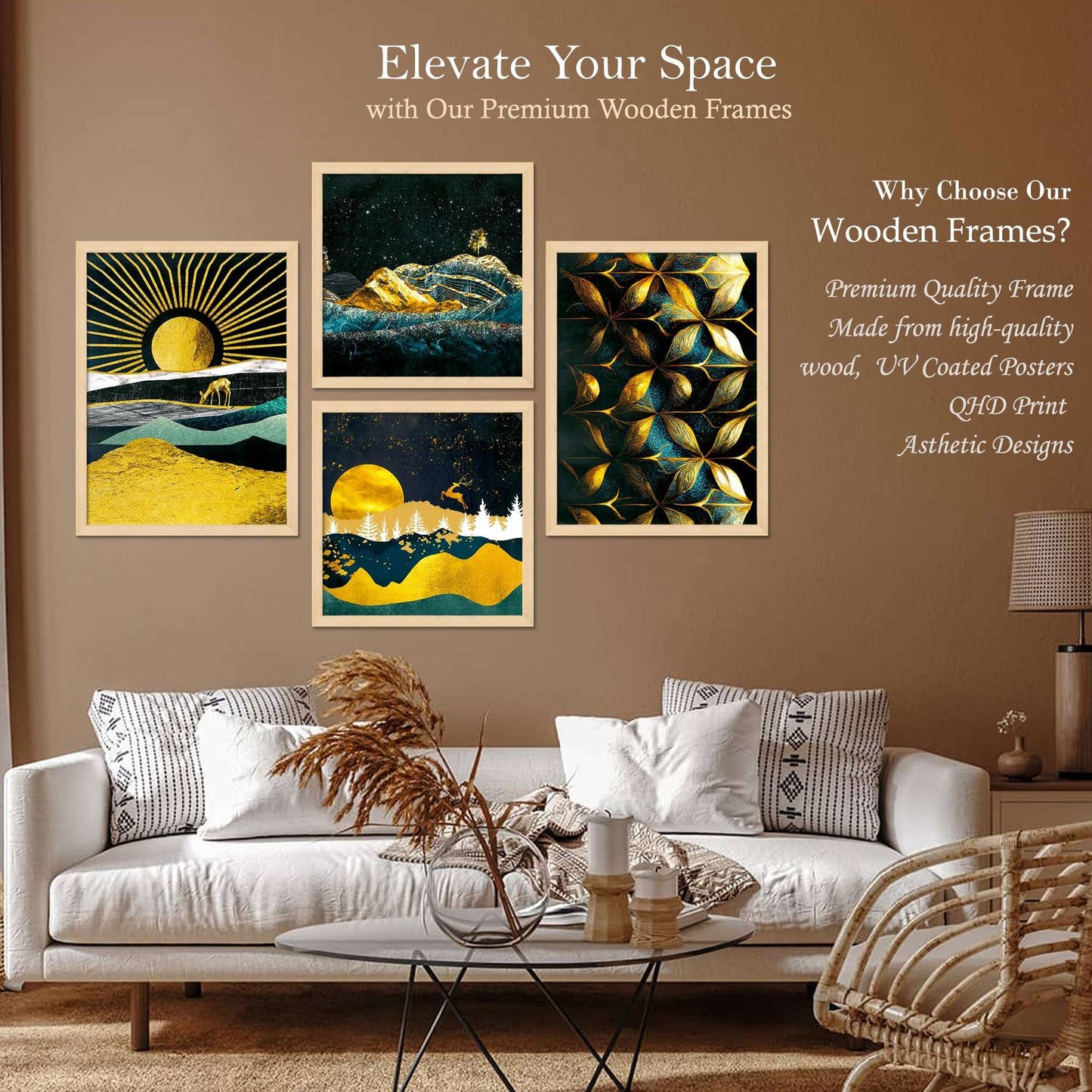 SET OF 4 DIGITAL WALL PAINTING