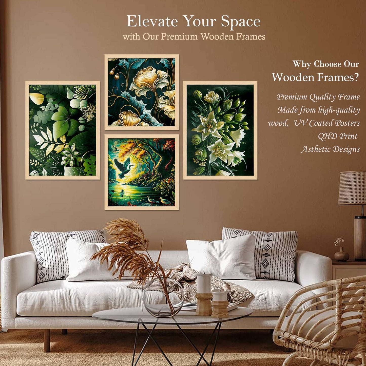 SET OF 4 DIGITAL WALL PAINTING
