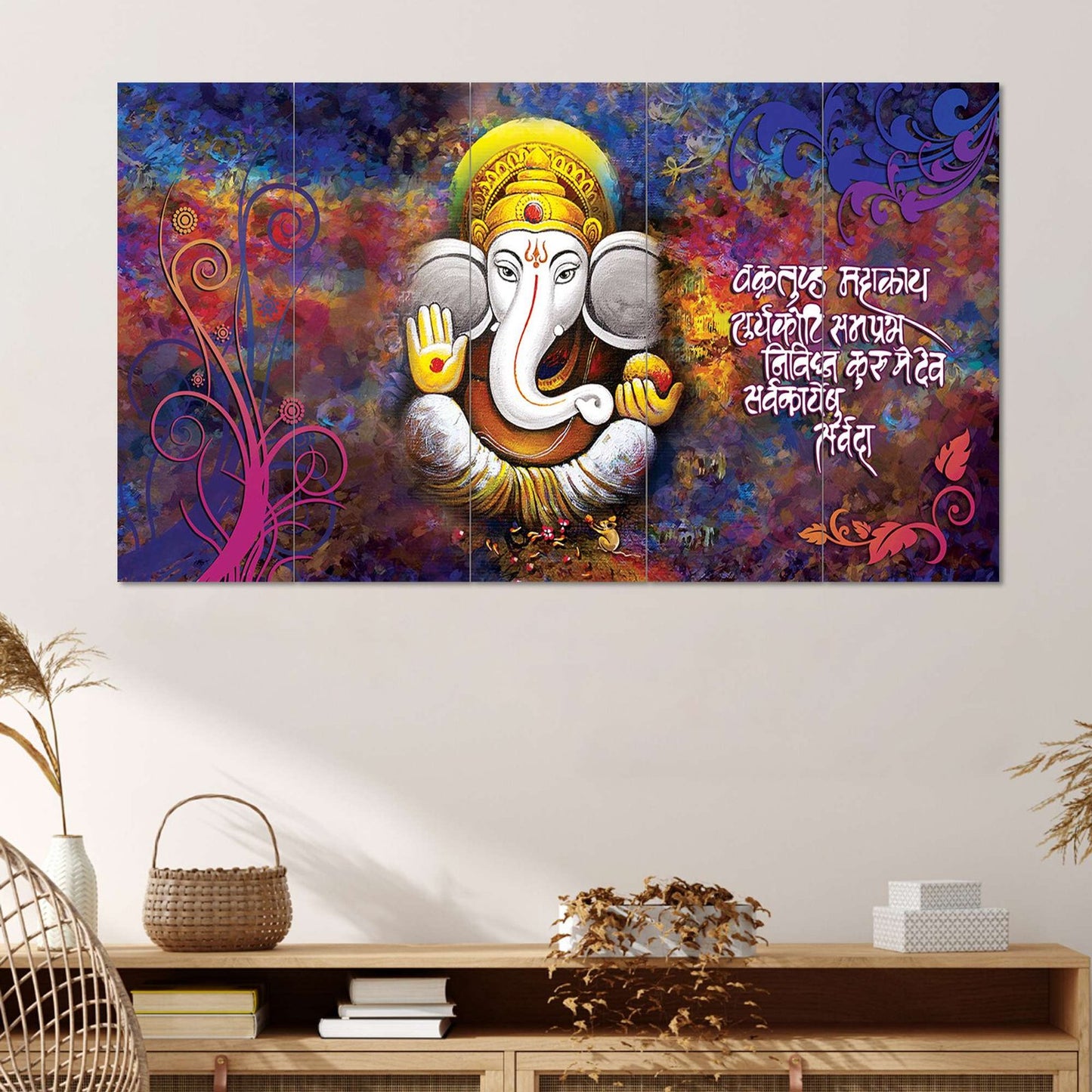 Set Of 5 Wooden Framed Wall Paintings