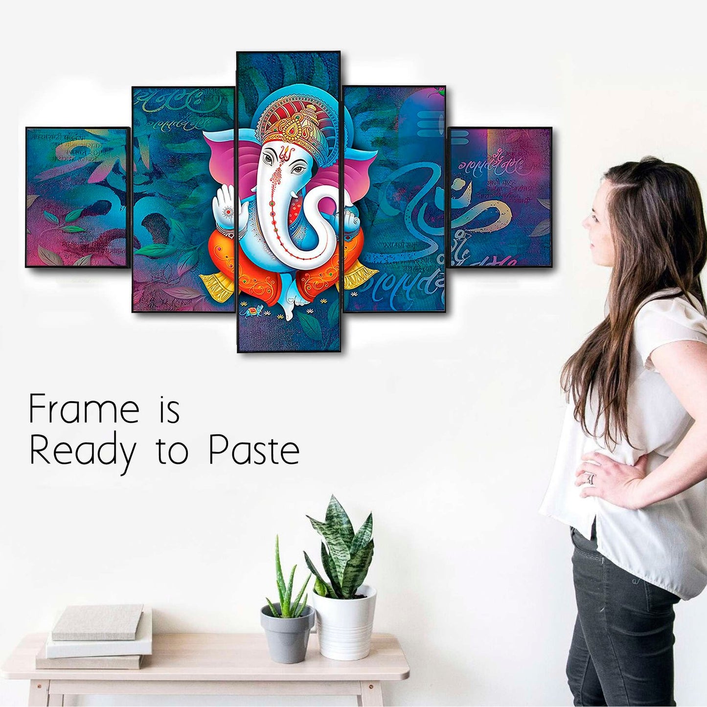Divine Symphony Multicolor Ganesha Wall Art for Modern Homes Digital Wall Painting
