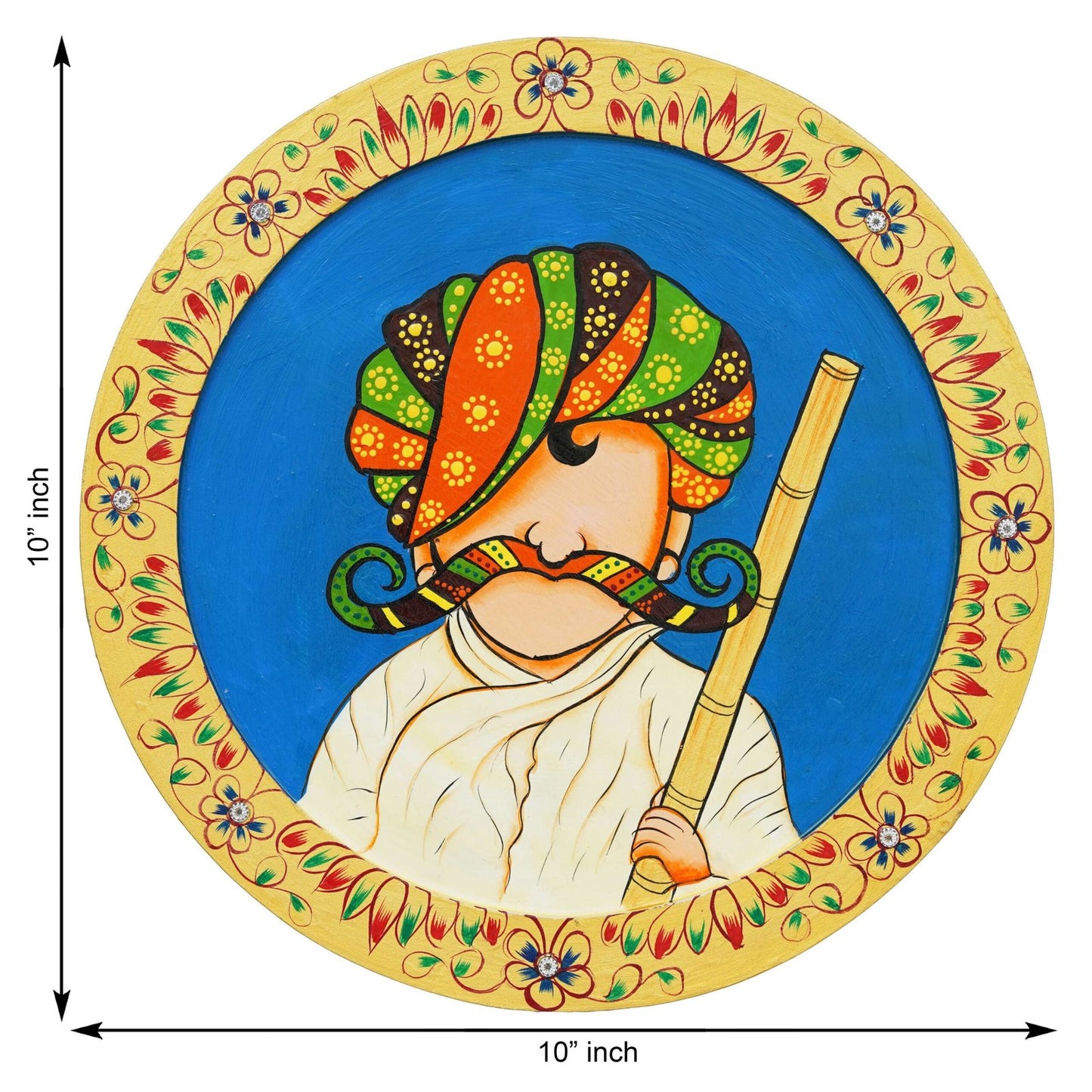 Rajasthani Pichwai Hand-Painted Pichhwai Plate For Home Décor