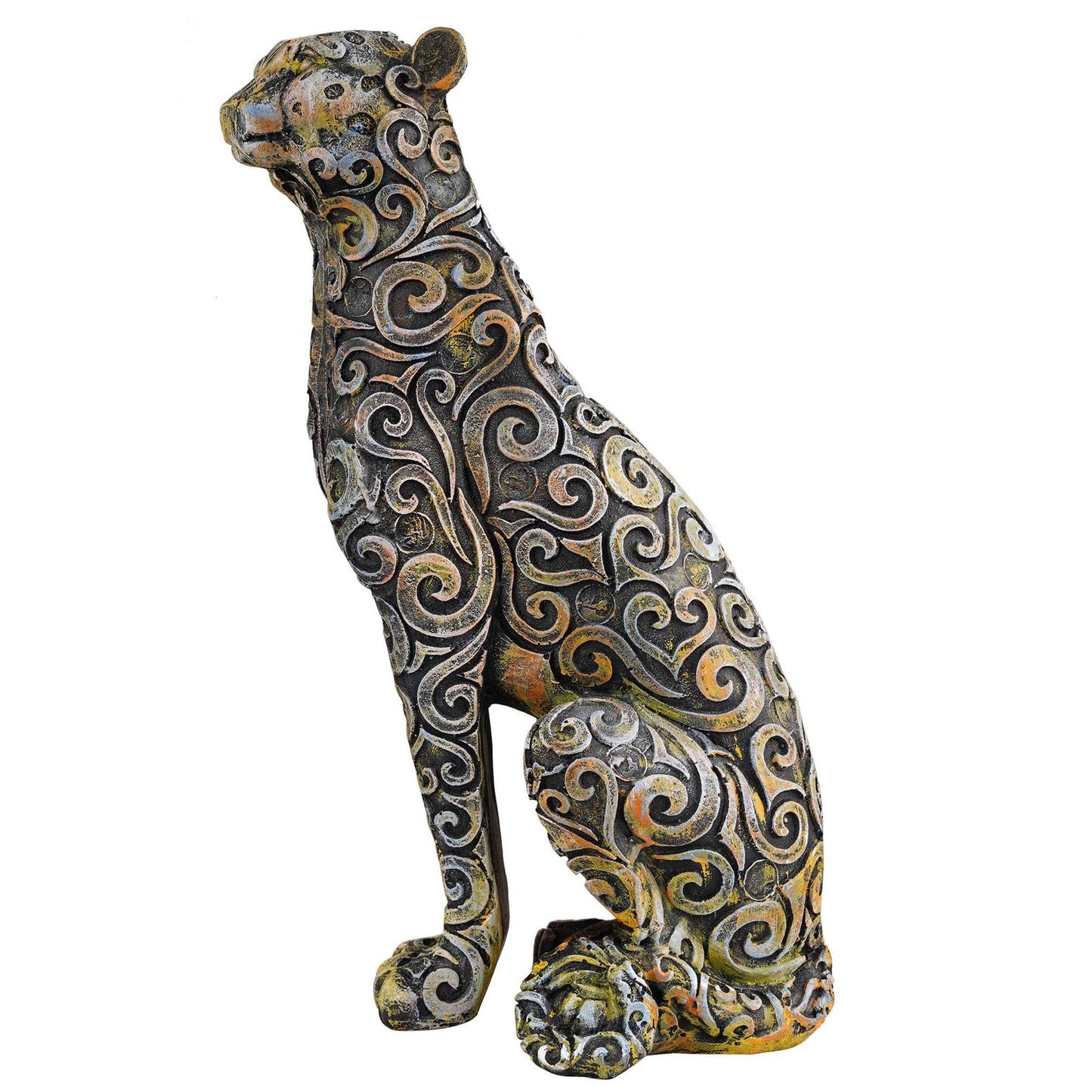 Panther Sitting Position Animal Showpiece Antique Sculpture for Home Decor Showpiece Figurine -2