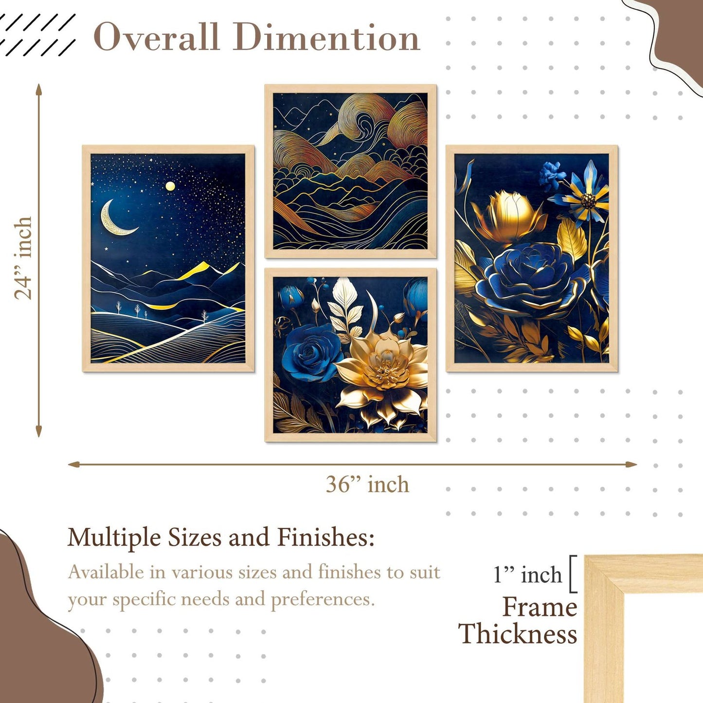 SET OF 4 DIGITAL WALL PAINTING