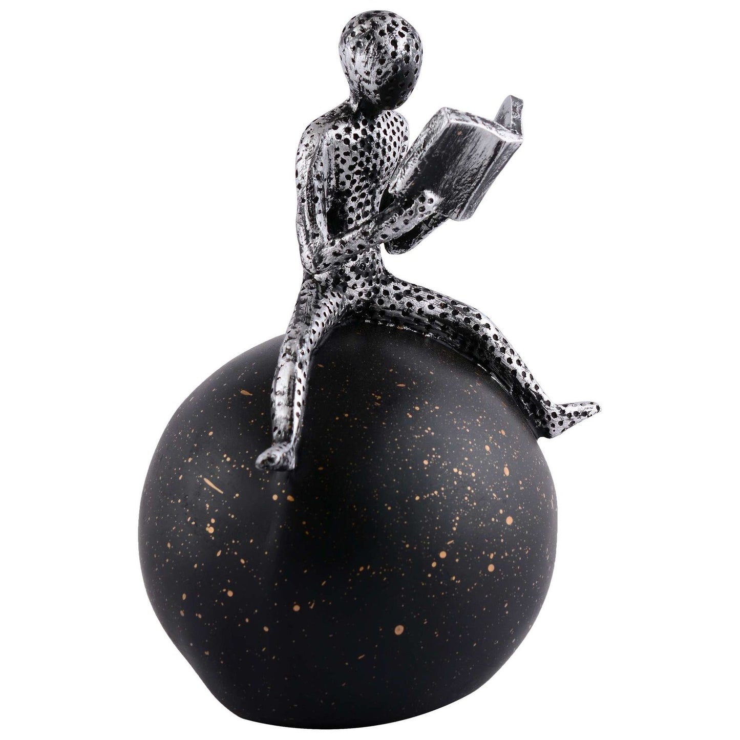 Men Sitting on Ball Showpiece for Home Decor Showpiece, Atlas Sculpture for Office Table Décor multicolour