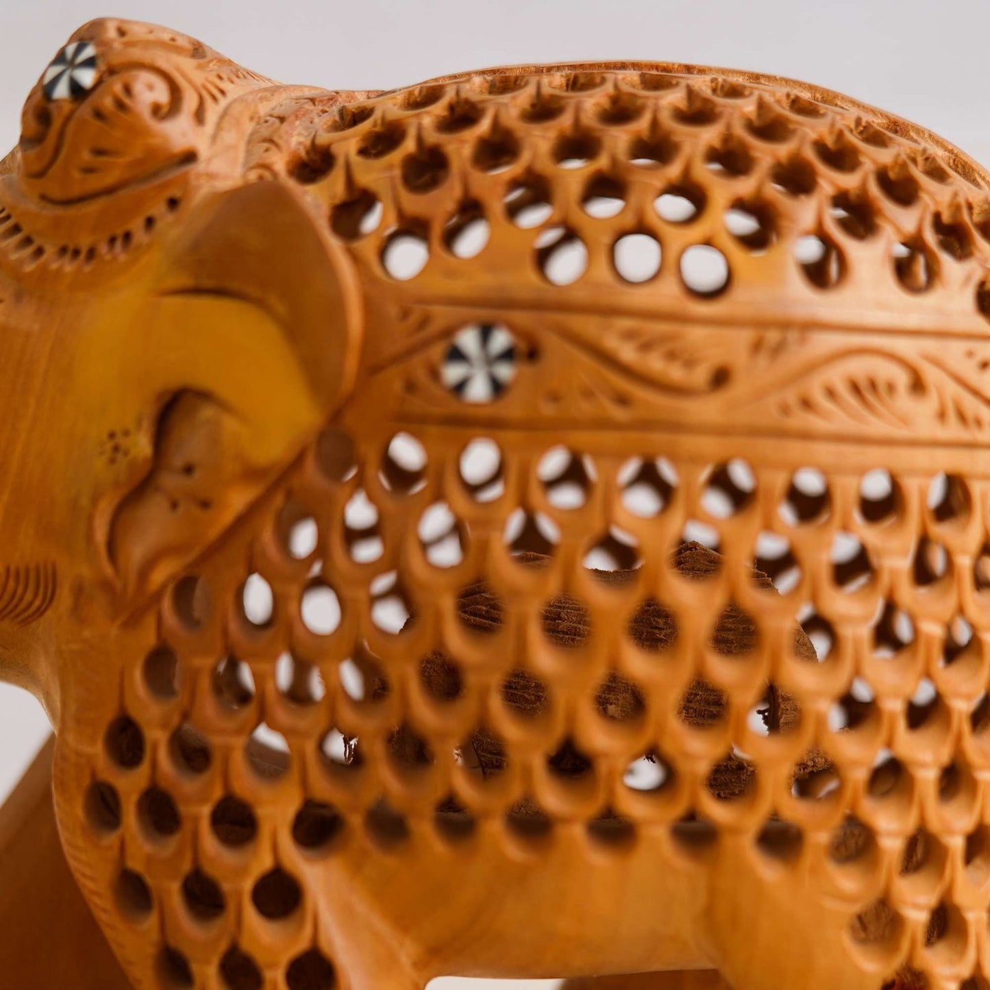 Rajasthani Tribal Handmade Brown ” Elephant ” Figured Wooden Statue Antique Design Elephant for Showpiece with Brown Colour