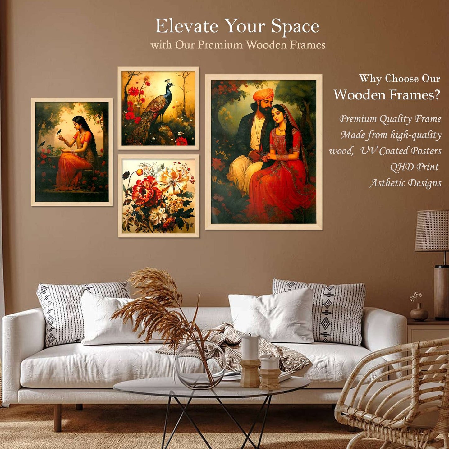 SET OF 4 DIGITAL WALL PAINTING