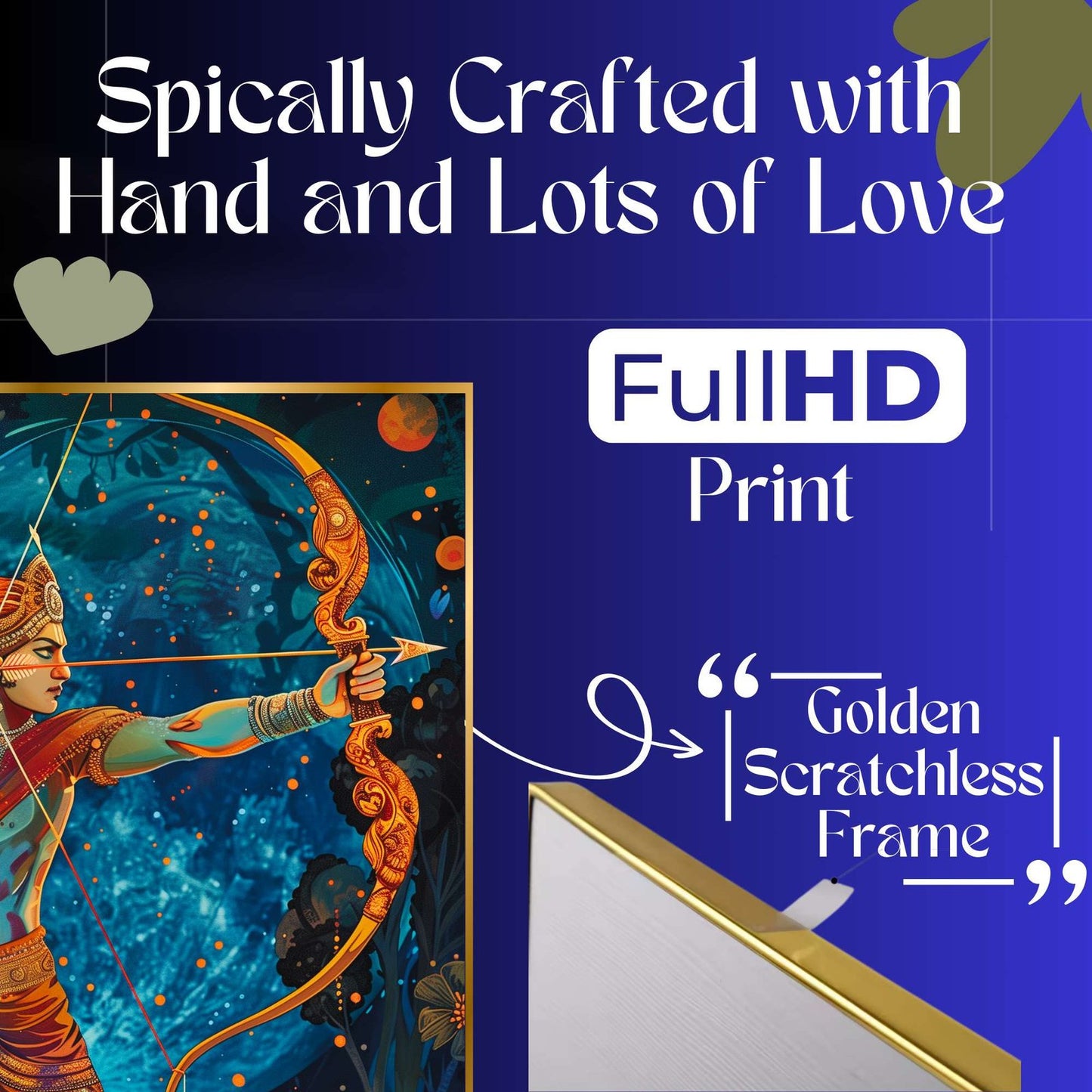 Set of Three Wall Paintings for Wall Dacoration Golden Framed Wall Paintings for Living Room & Bedroom Wall Art for Home Decoration & Office Wall Décor (24×18 inch CH-GD3-13)
