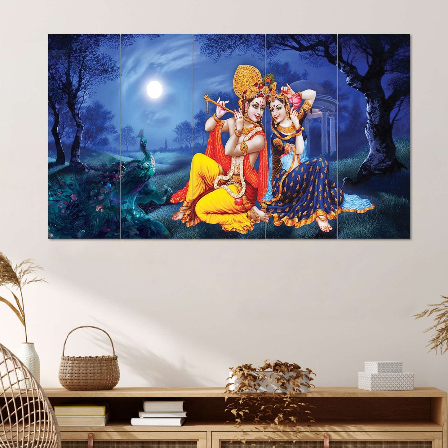 Set Of 5 Wooden Framed Wall Paintings