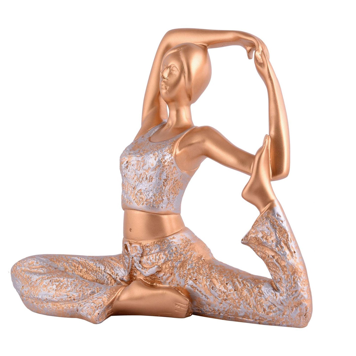 Suitable for home decor Yoga Posture Lady Statue Idol for Home Yoga Statue admirable piece of gift (golden)