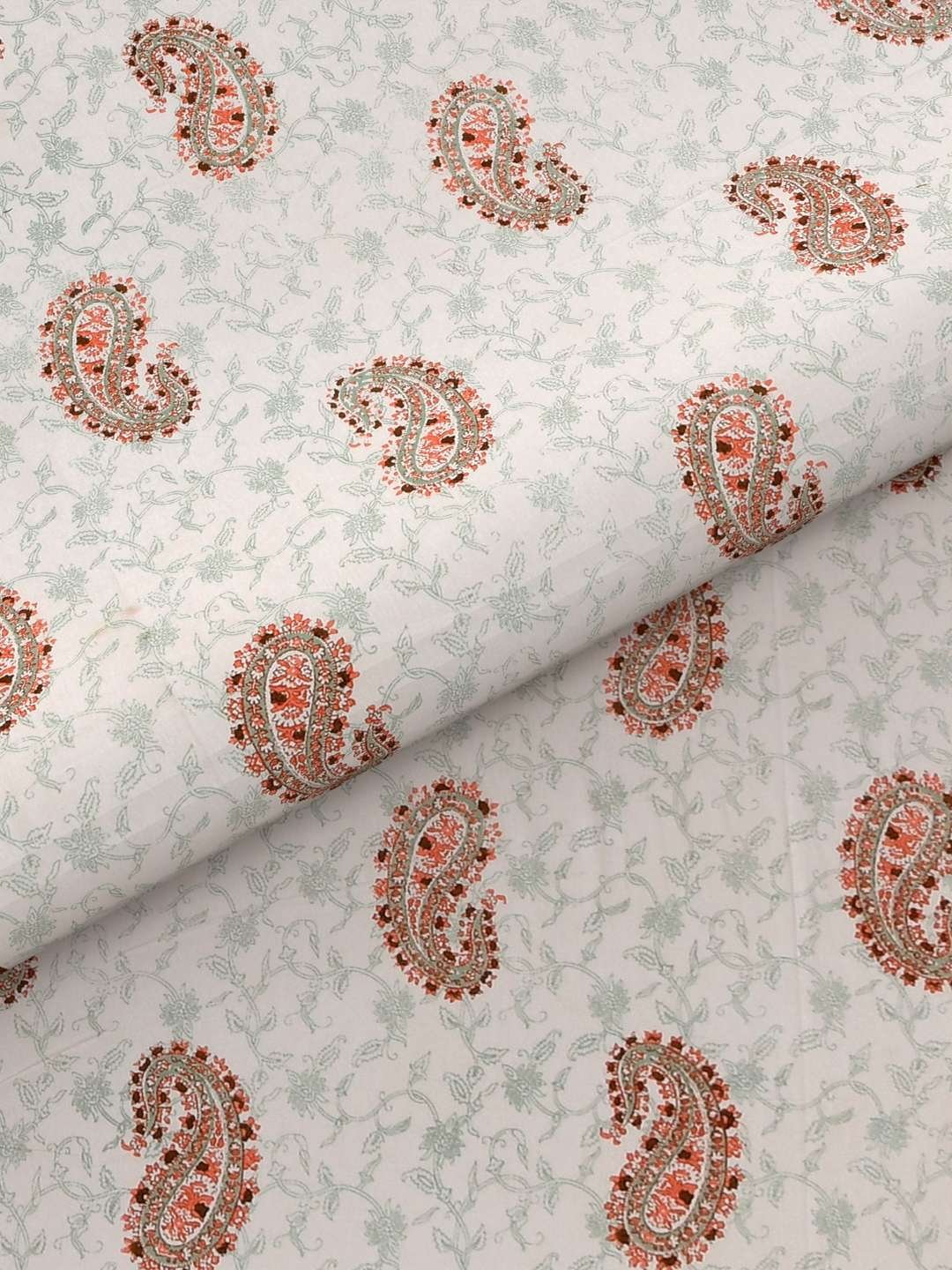 100% Pure Cotton Traditional Printed Bedsheet for Double Bed King Size Bedsheet with 2 Pillow Covers