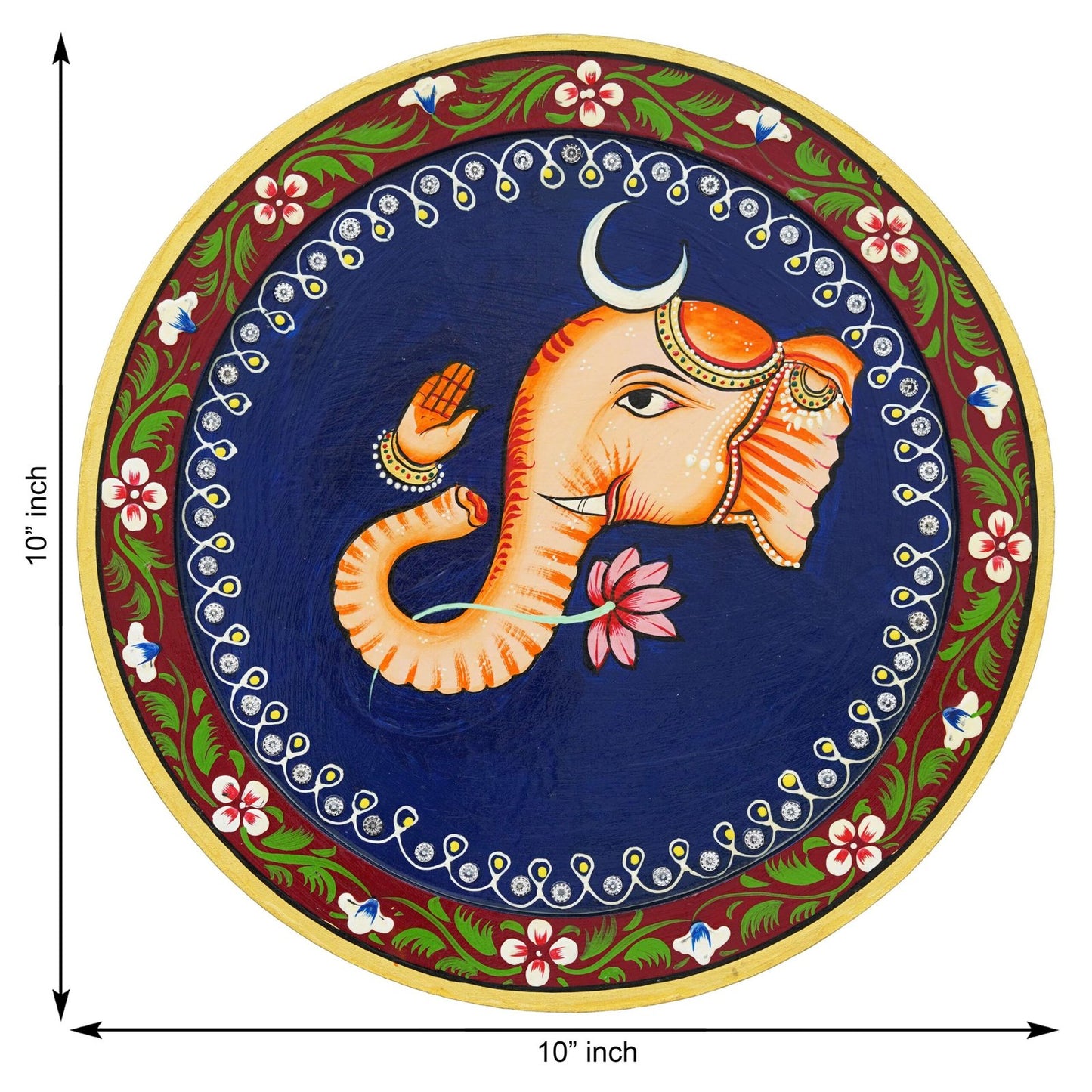 Hand-Painted Ganesha Pichwai Wall Plate