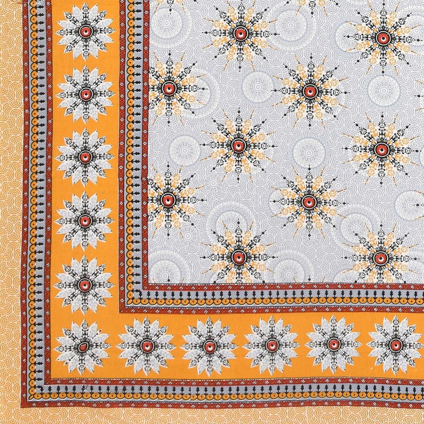 100% Pure Cotton Traditional Printed Bedsheet for Double Bed King Size Bedsheet with 2 Pillow Covers