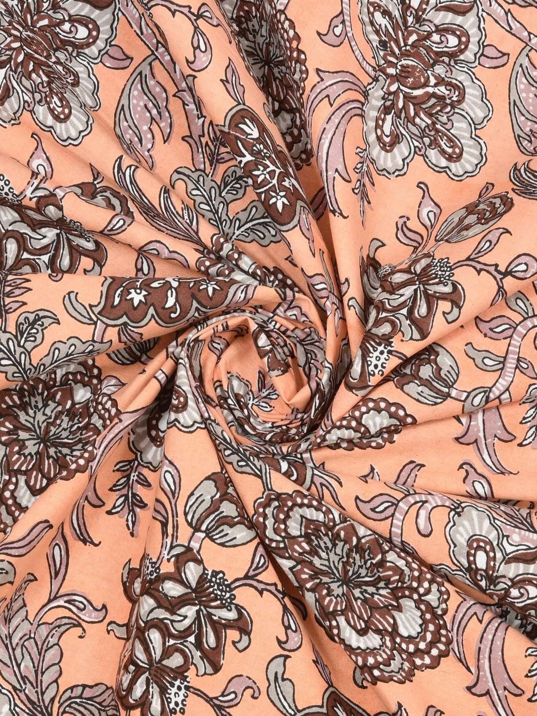 100% Pure Cotton Traditional Printed Bedsheet for Double Bed King Size Bedsheet with 2 Pillow Covers