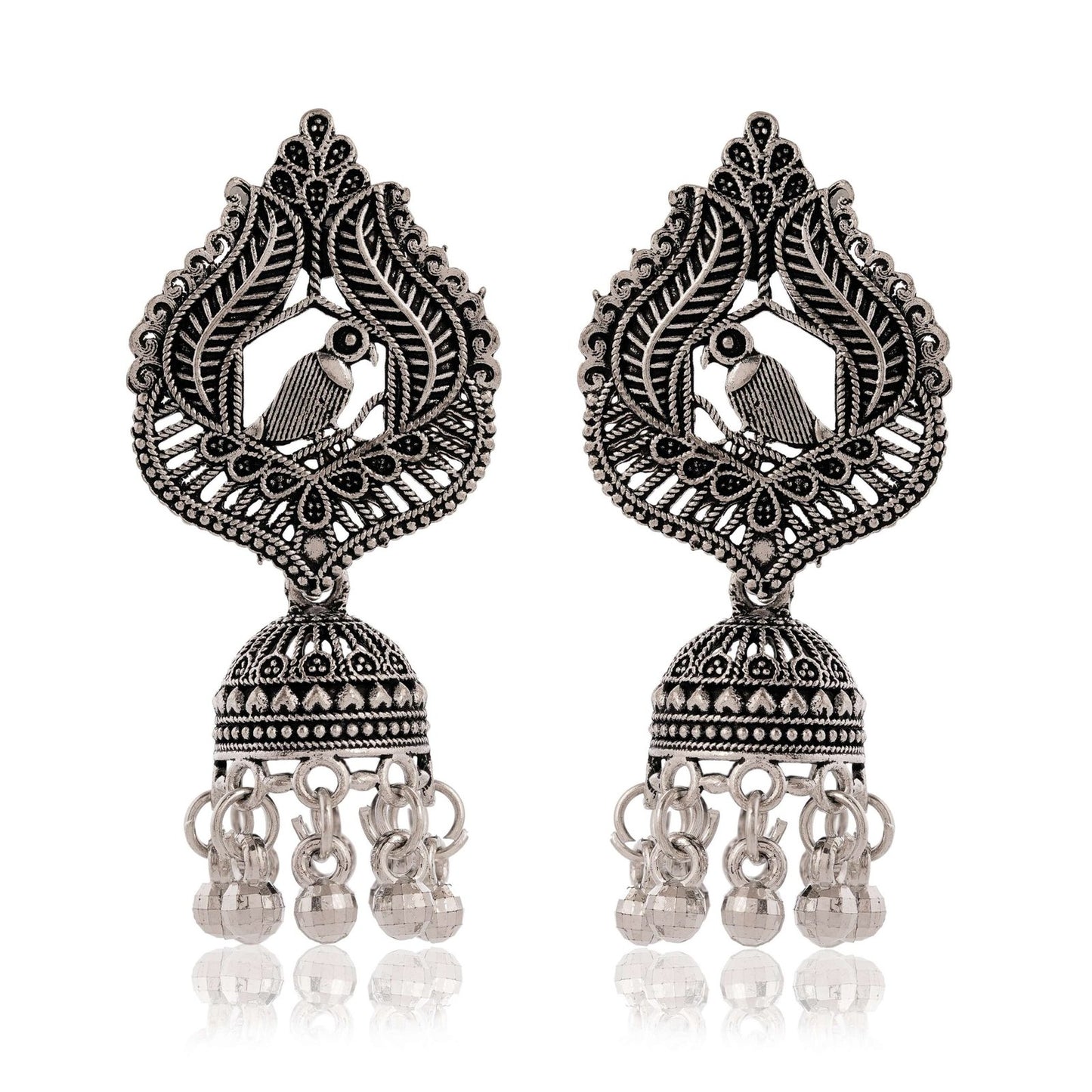 Women’s Indian Bollywood Stylish AZ838-OXidised Earrings Traditional Ethnic Jhumka/Jhumki Earrings for Women Unique Design -AZ838-OX-ER5