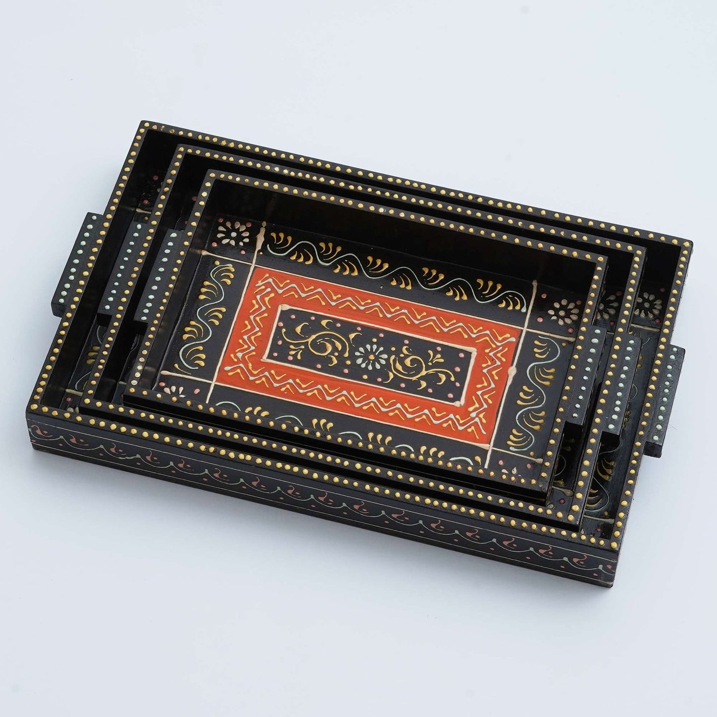 Set of 3 Handcrafted Wooden Trays: Versatile and Elegant Serving Solutions