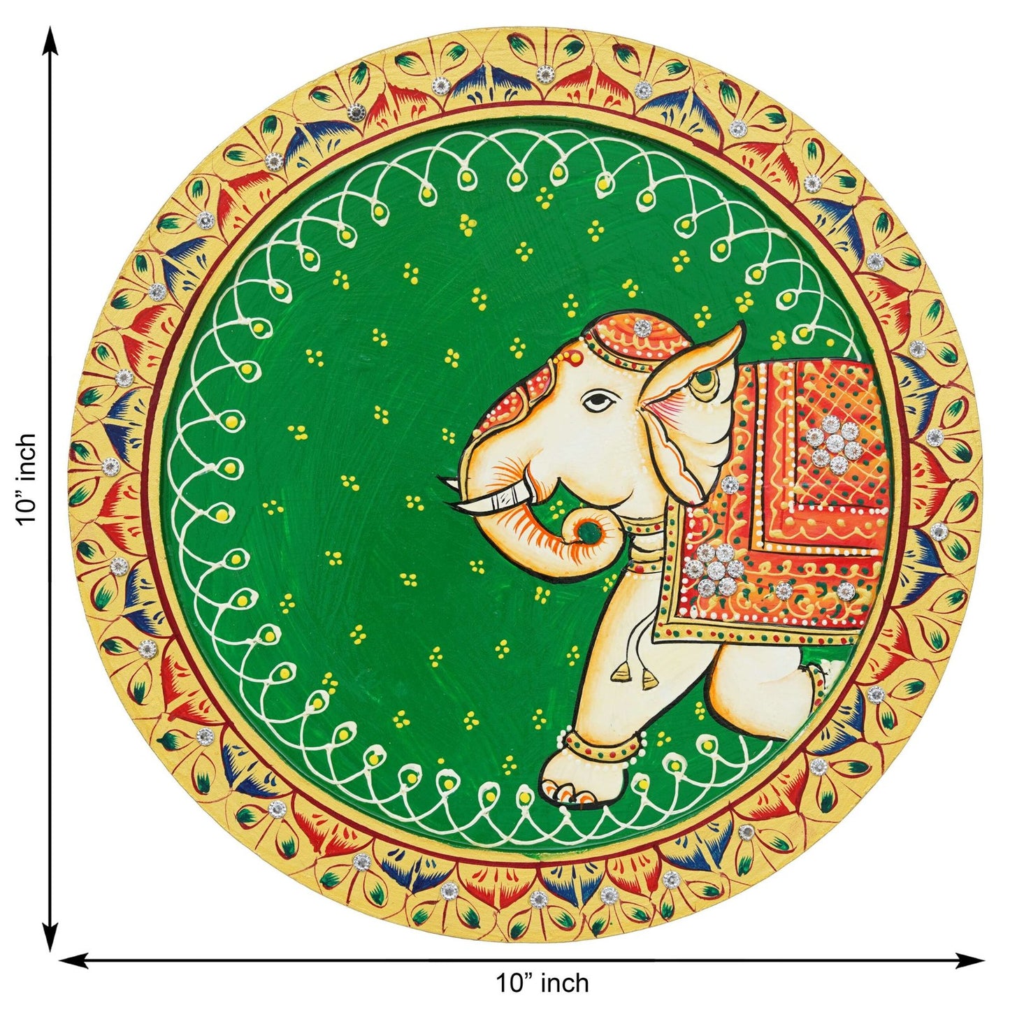 Hand-Painted Pichwai Depicting an Elephant with Floral Motifs
