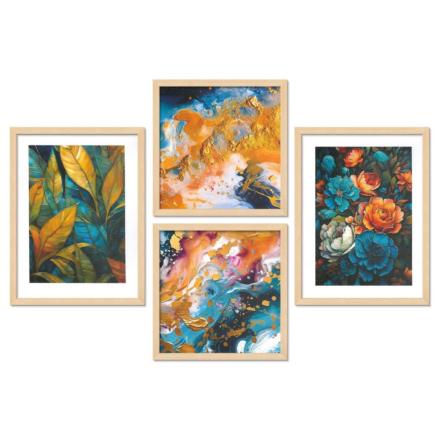 SET OF 4 DIGITAL WALL PAINTING