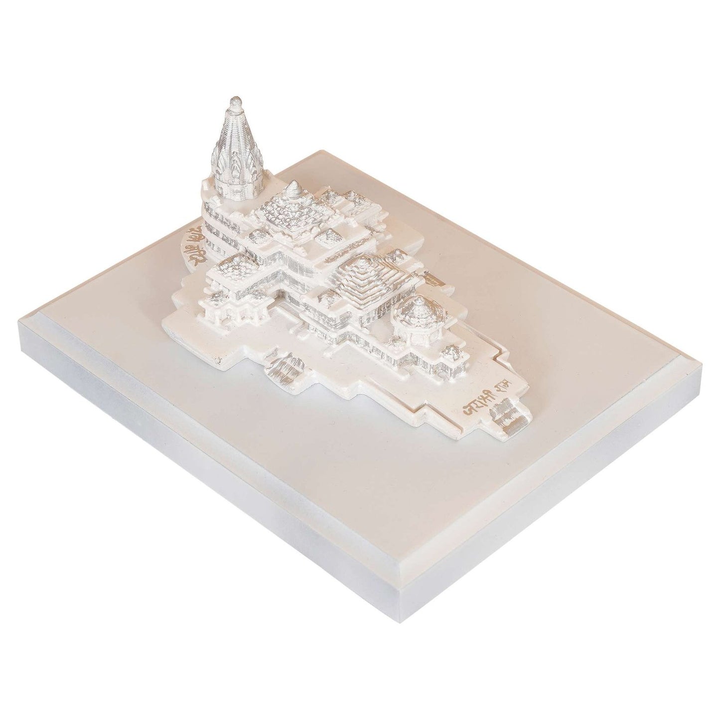 Resin Ram Mandir Ayodhya Model Authentic Design Ideal for Home Temple, Home Decor & Gifts (White)