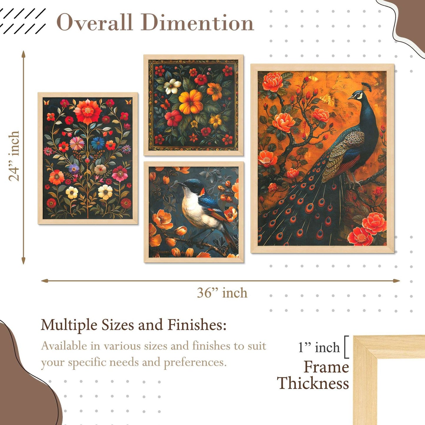 SET OF 4 DIGITAL WALL PAINTING