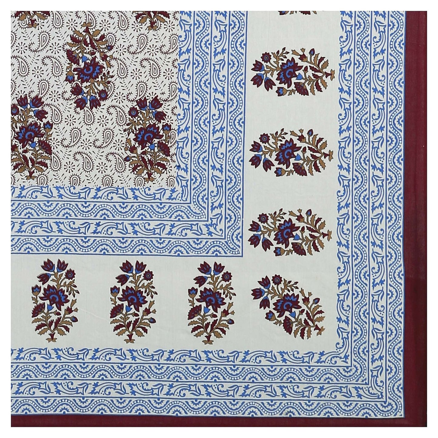 100% Pure Cotton Traditional Printed Bedsheet for Double Bed King Size Bedsheet with 2 Pillow Covers