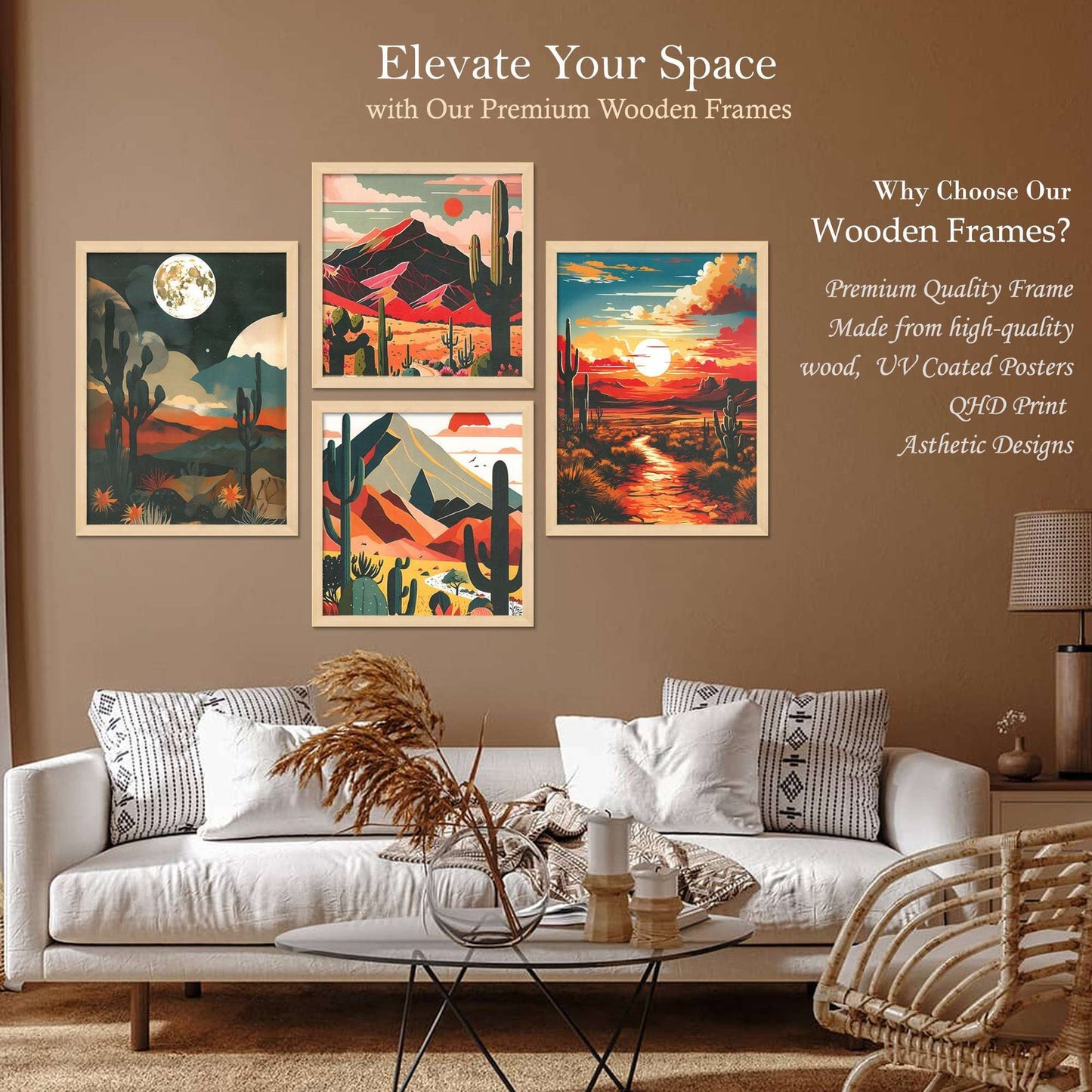 SET OF 4 DIGITAL WALL PAINTING