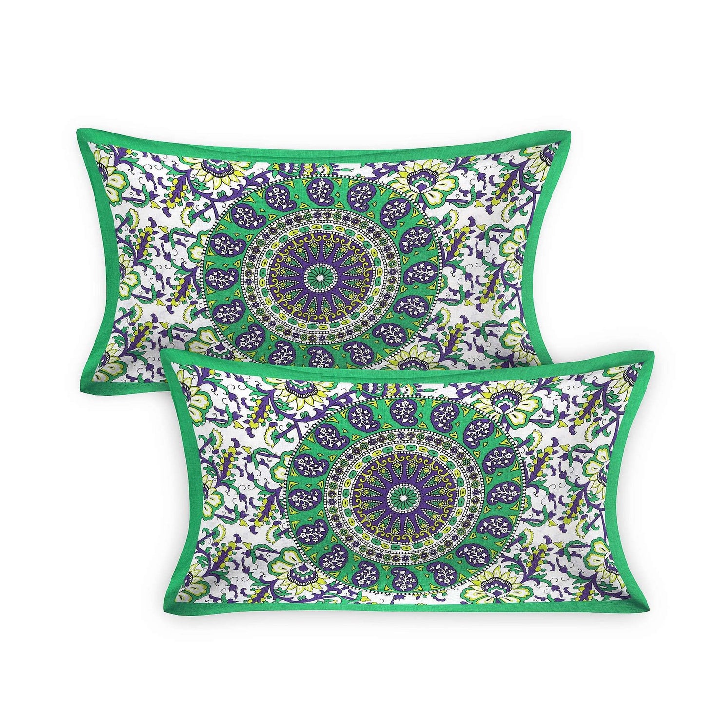 100% Pure Cotton Traditional Printed Bedsheet for Double Bed King Size Bedsheet with 2 Pillow Covers