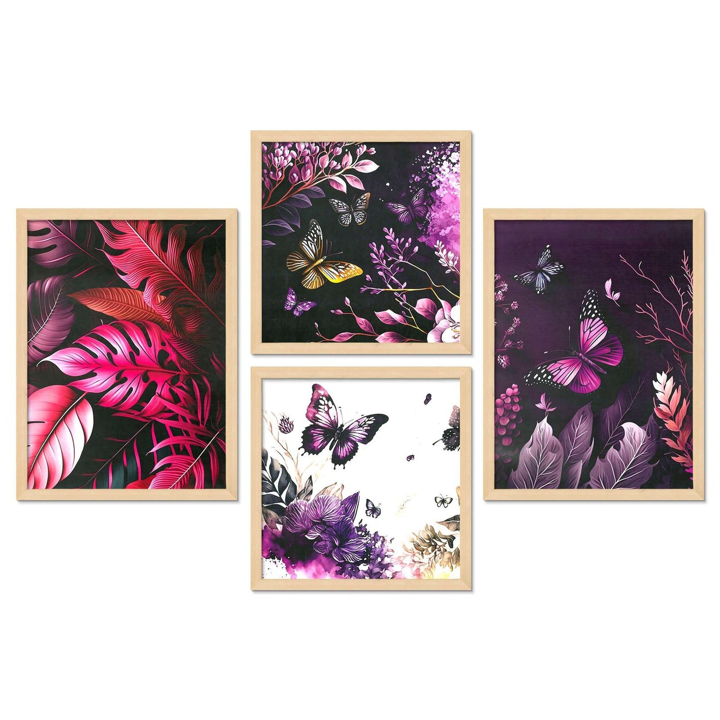 SET OF 4 DIGITAL WALL PAINTING
