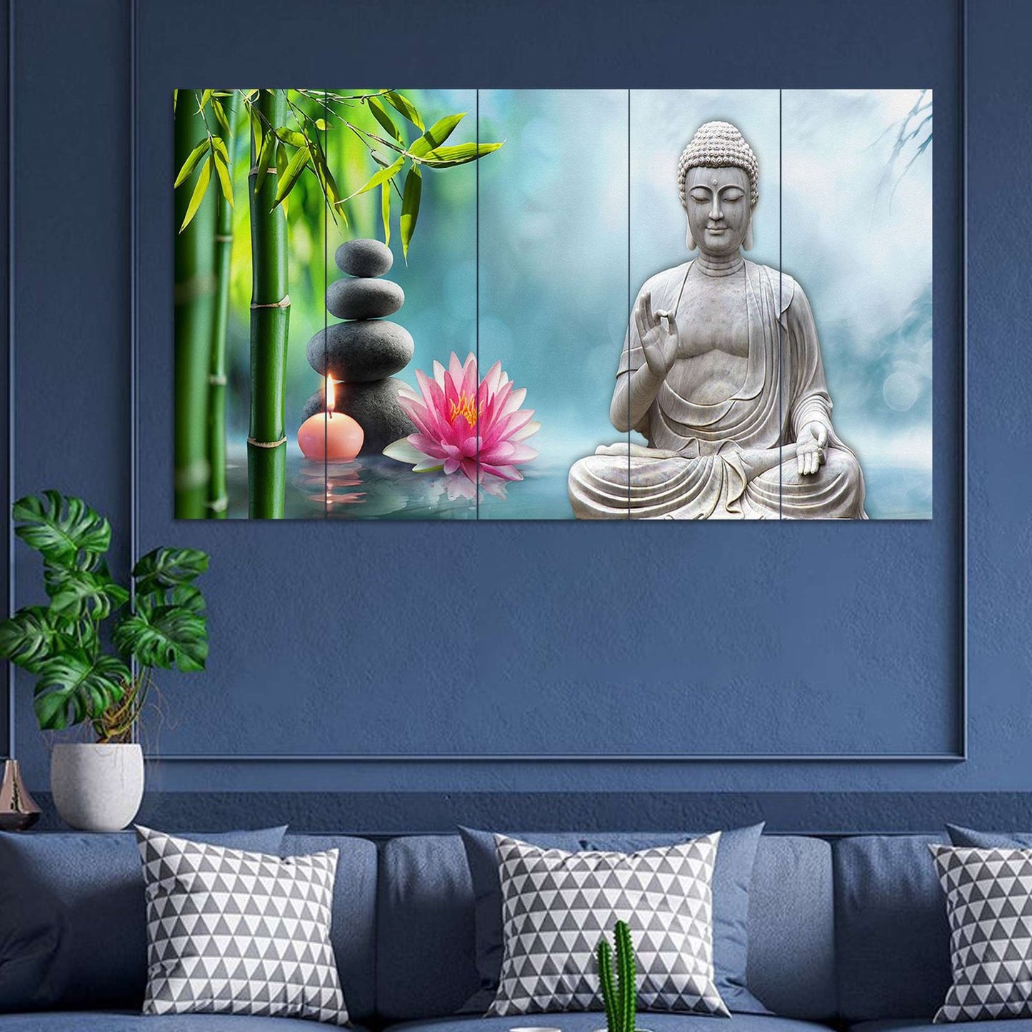 Set Of 5 Wooden Framed Wall Paintings