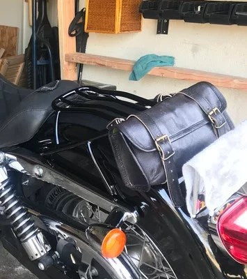 CraftShades Leather Motorcycle Black Side Round bags