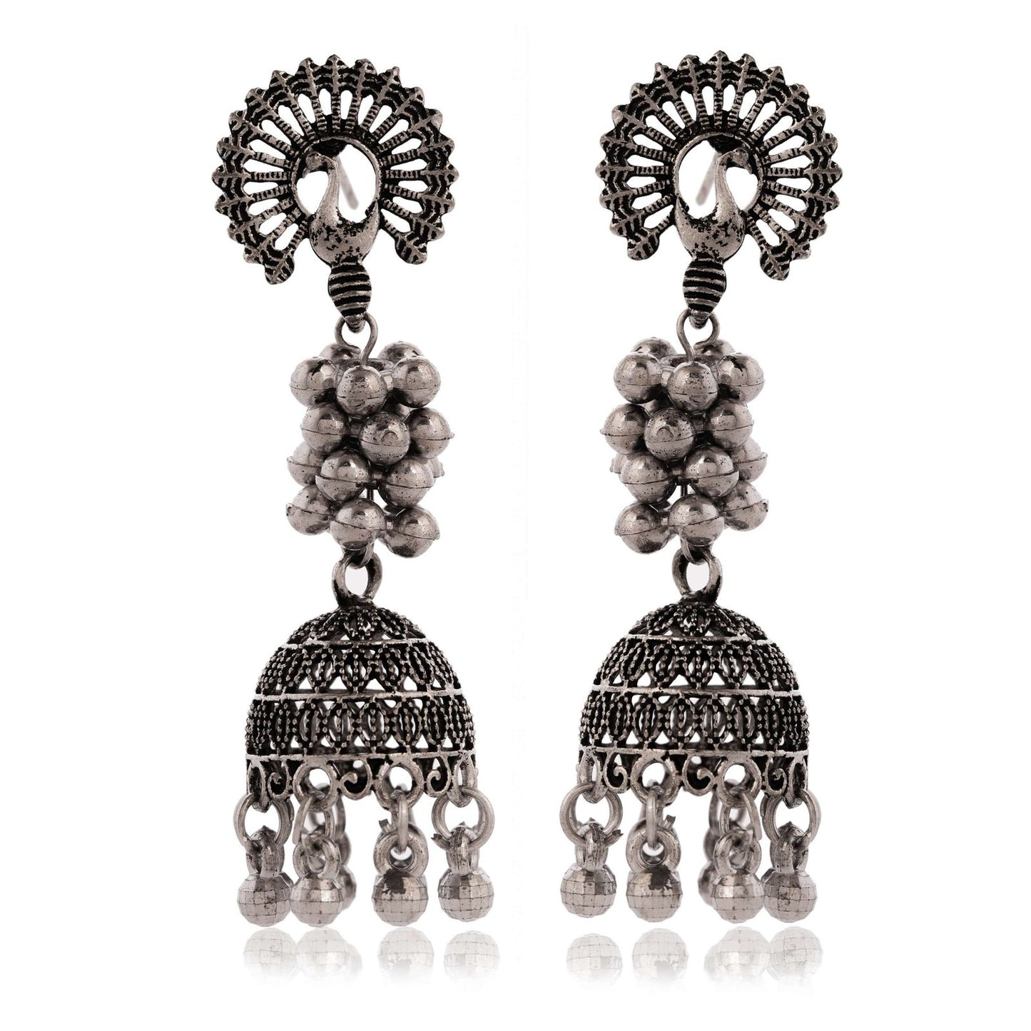 Women’s Indian Bollywood Stylish AZ838-OXidised Earrings Traditional Ethnic Jhumka/Jhumki Earrings for Women Unique Design -AZ838-OX-ER7