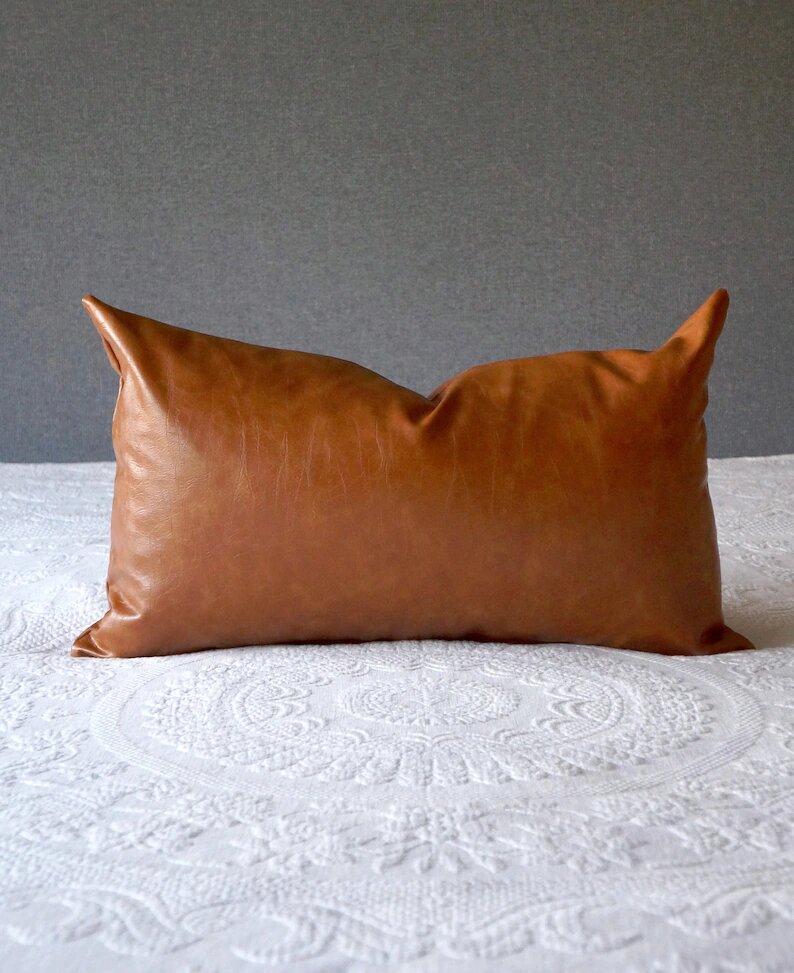 100% Goat Leather 3 Pillow Cover – Sofa Cushion Case