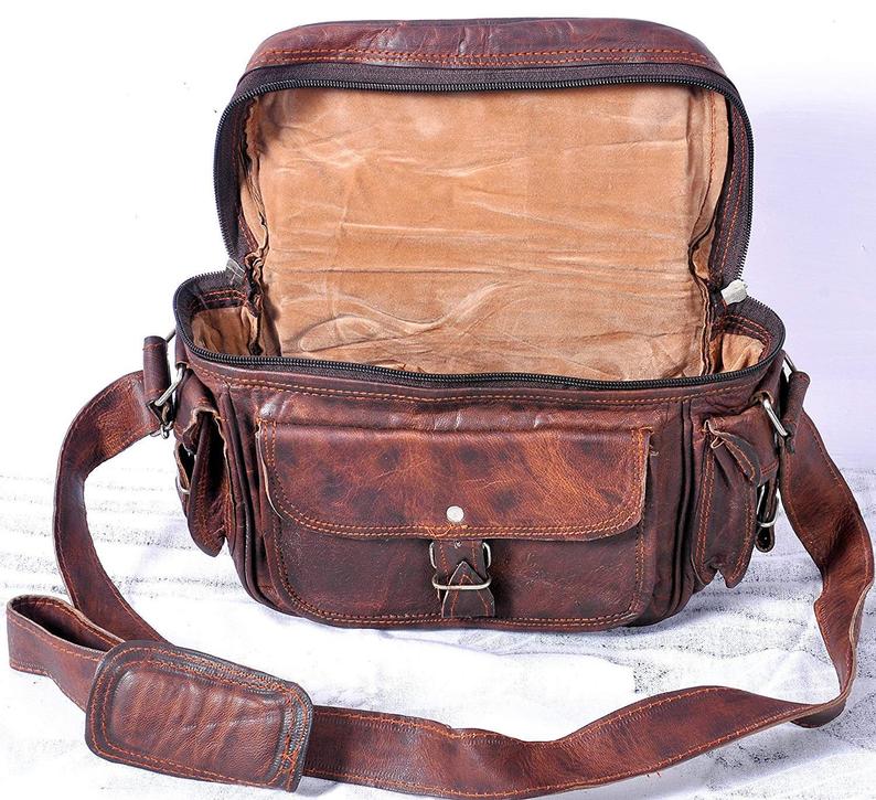 Craftshades – 9 Inch Unique Handcrafted Leather Camera Bag | 100% Genuine Leather