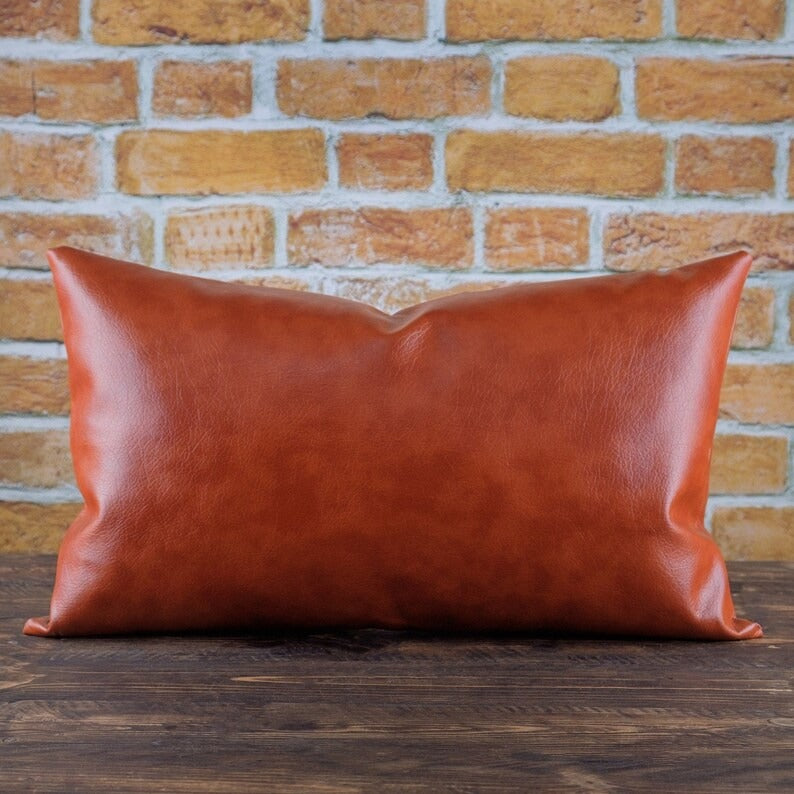 100% Goat Leather Cushion with cotton sofa cover