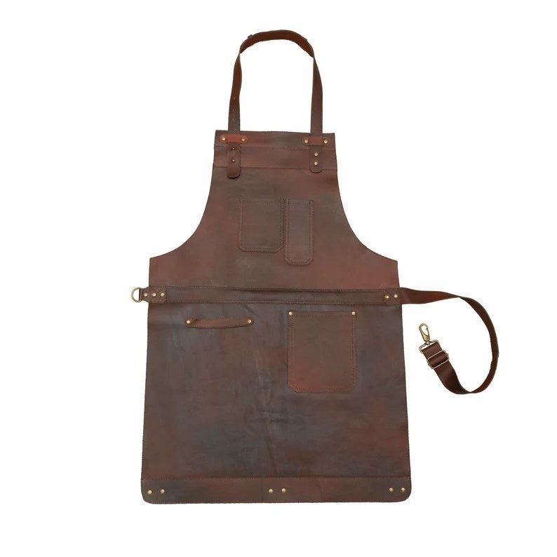 CraftShades Dark Brown Full Grain Leather Apron Butcher Apron -Cook Apron -BBQ Apron -Cooking Apron – Blacksmith Apron – Barber Apron – Woodwork Apron