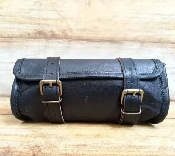 CraftShades Leather Motorcycle Black Side Round bags