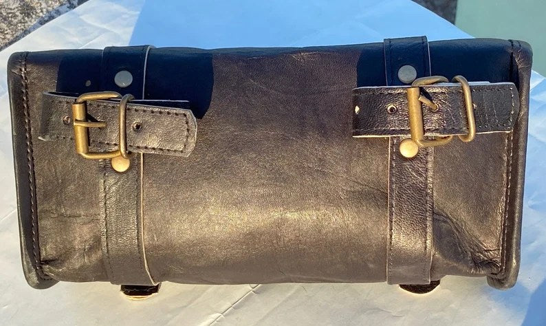 CraftShades Leather Motorcycle Black Side Round bags