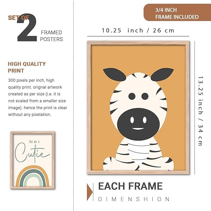 Kotart Home Dacor Painting Decorative Modern Wall Art poster With Frame Digital Reprint Engineered Wood Set of 4 Art2