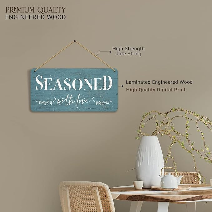 Kotart Kitchen Seasoned With Love Wall Hangings For Cafe Restaurant Bar Lounge MDF