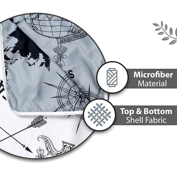 Divine Casa 120 GSM Microfiber Single Dohar Soft & Lightweight Throw Blanket Geographic Pattern Colour Stonewash Grey