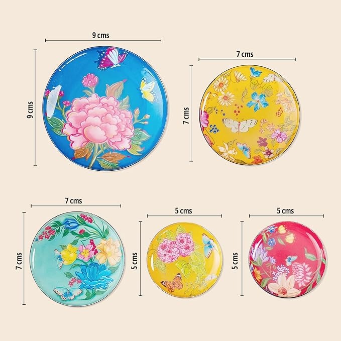 Ritualistic Pushpam Wall Plates for Home Decoration Wall Decor Items for Living Room Set of 5 Plates