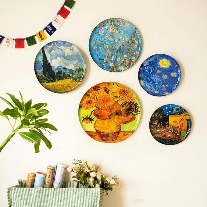 Ritualistic Van Gogh Wall Plates for Home Decoration Wall Decor Items for Living Room Set of 5 Plates